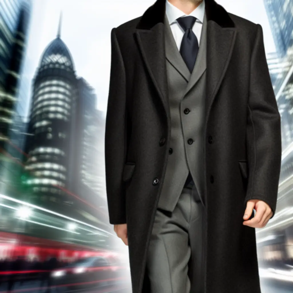 Férfi kasmír kabátban