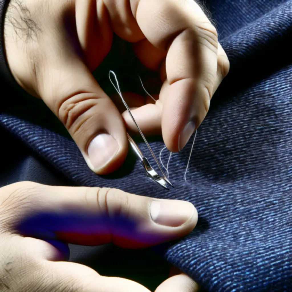 Szabómester munka közben